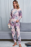 Tie - Dye Crewneck Top and Drawstring Waist Joggers Lounge Set - Carbone's Marketplace