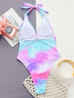 Tie - Dye Halter Neck One - Piece Swimsuit - Carbone's Marketplace