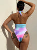 Tie - Dye Halter Neck One - Piece Swimsuit - Carbone's Marketplace