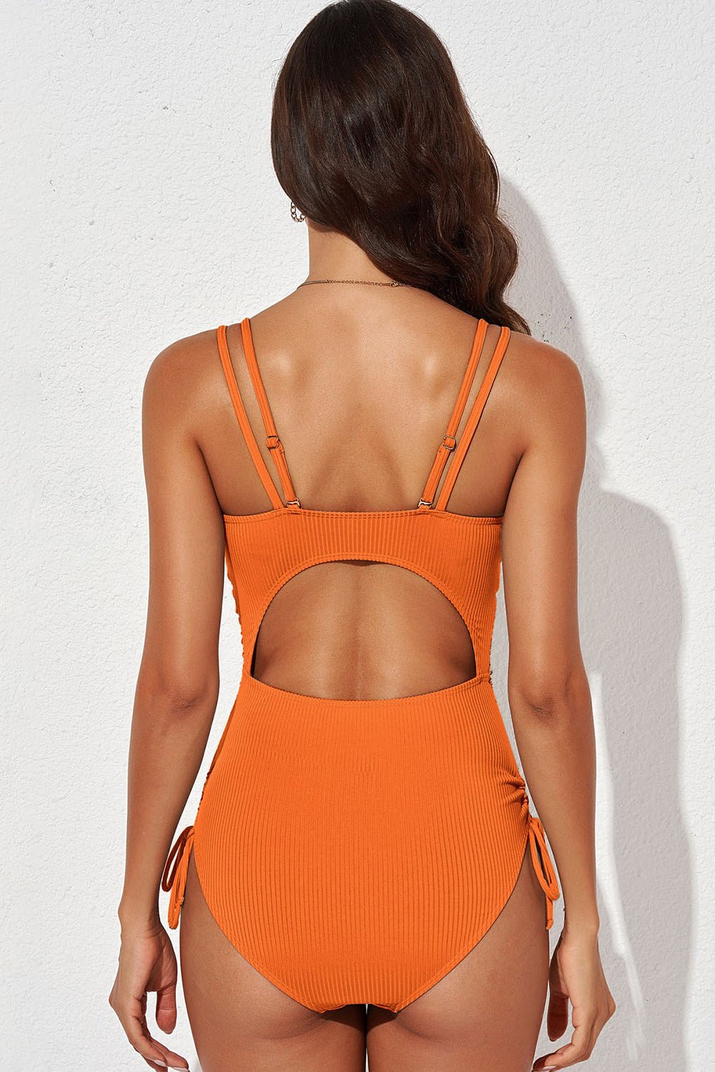 Tied Cutout Plunge One - Piece Swimsuit - Carbone's Marketplace