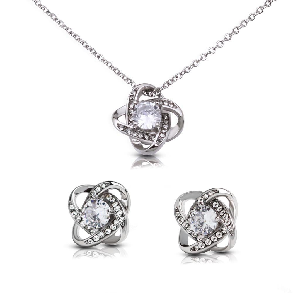 Timeless Elegance: Love Knot Necklace & Earring Set – Exquisite Jewelry for Unforgettable Moments - Carbone's Marketplace