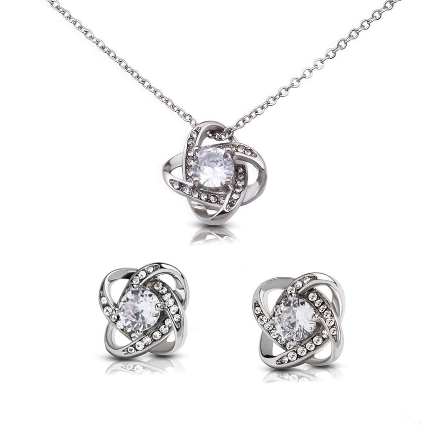 Timeless Elegance: Love Knot Necklace & Earring Set – Exquisite Jewelry for Unforgettable Moments - Carbone's Marketplace