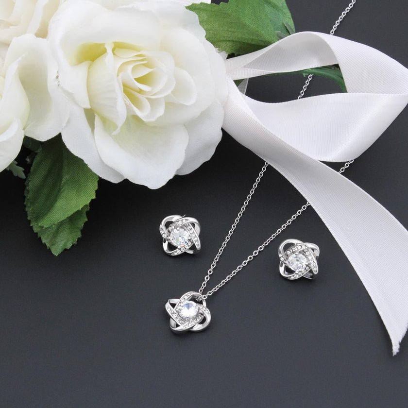 Timeless Elegance: Love Knot Necklace & Earring Set – Exquisite Jewelry for Unforgettable Moments - Carbone's Marketplace