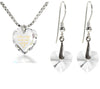 Tiny Heart Jewelry Set 24k Gold Inscribed I Love You to the Moon and Back Necklace and Drop Earrings - Carbone's Marketplace