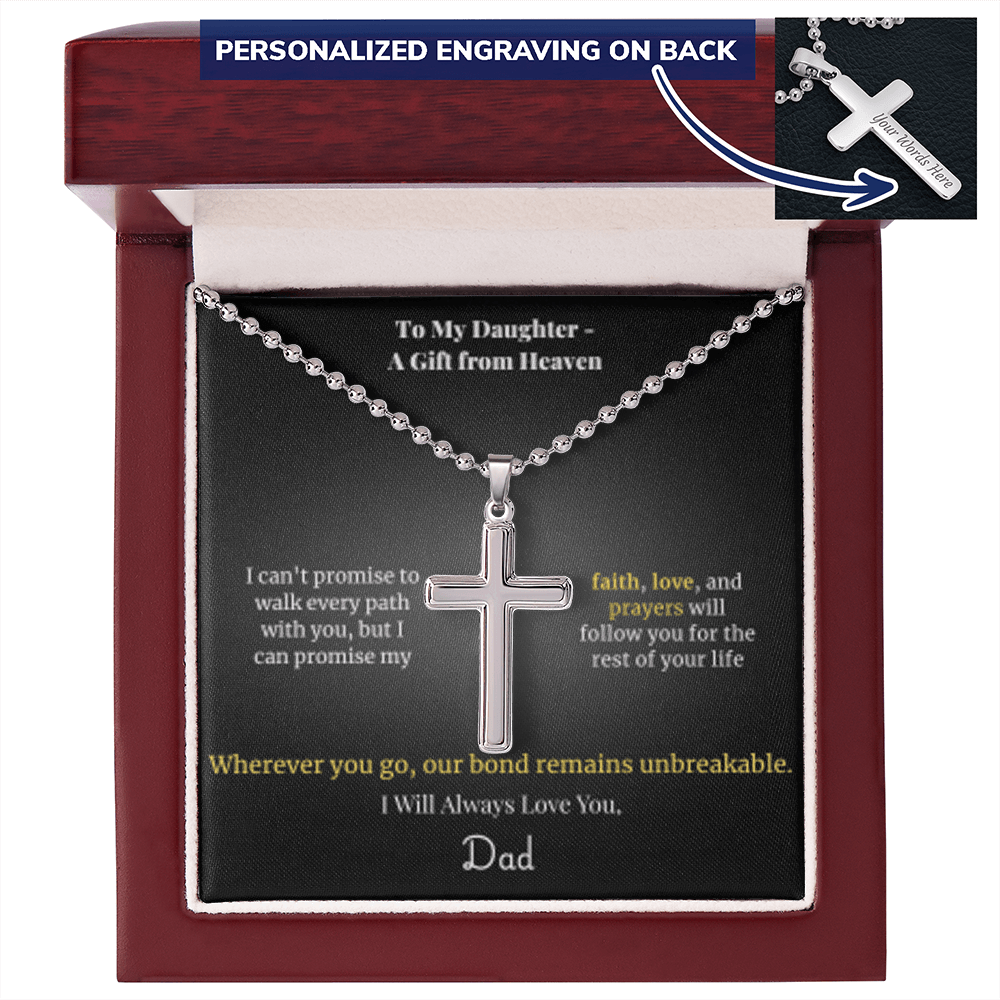 To My Daughter – A Gift from Heaven Cross Necklace from Dad - Carbone's Marketplace