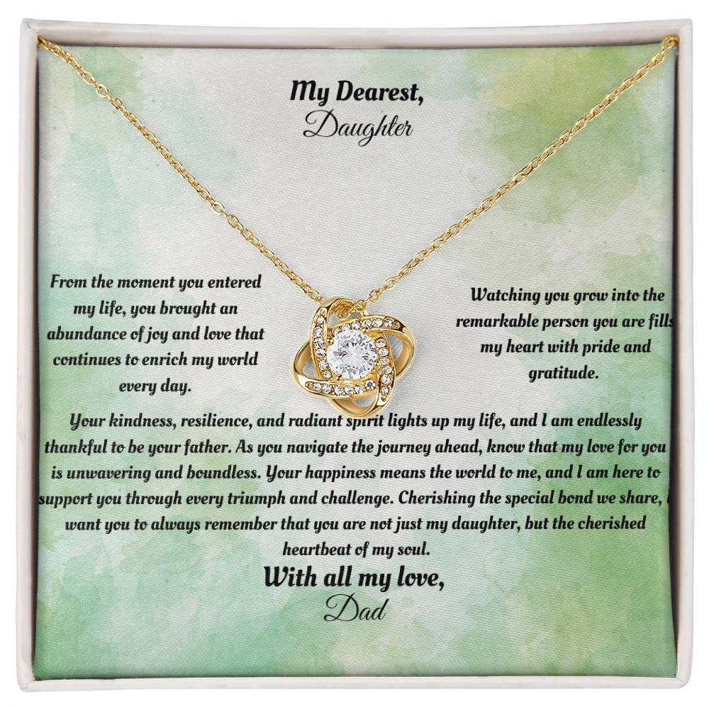 To My Dearest Daughter Love Knot Necklace - Carbone's Marketplace