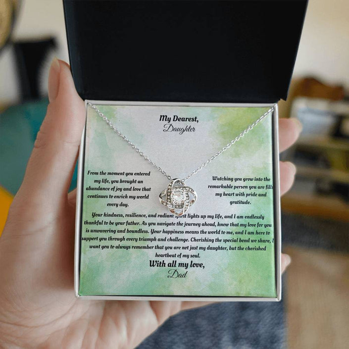 To My Dearest Daughter Love Knot Necklace - Carbone's Marketplace