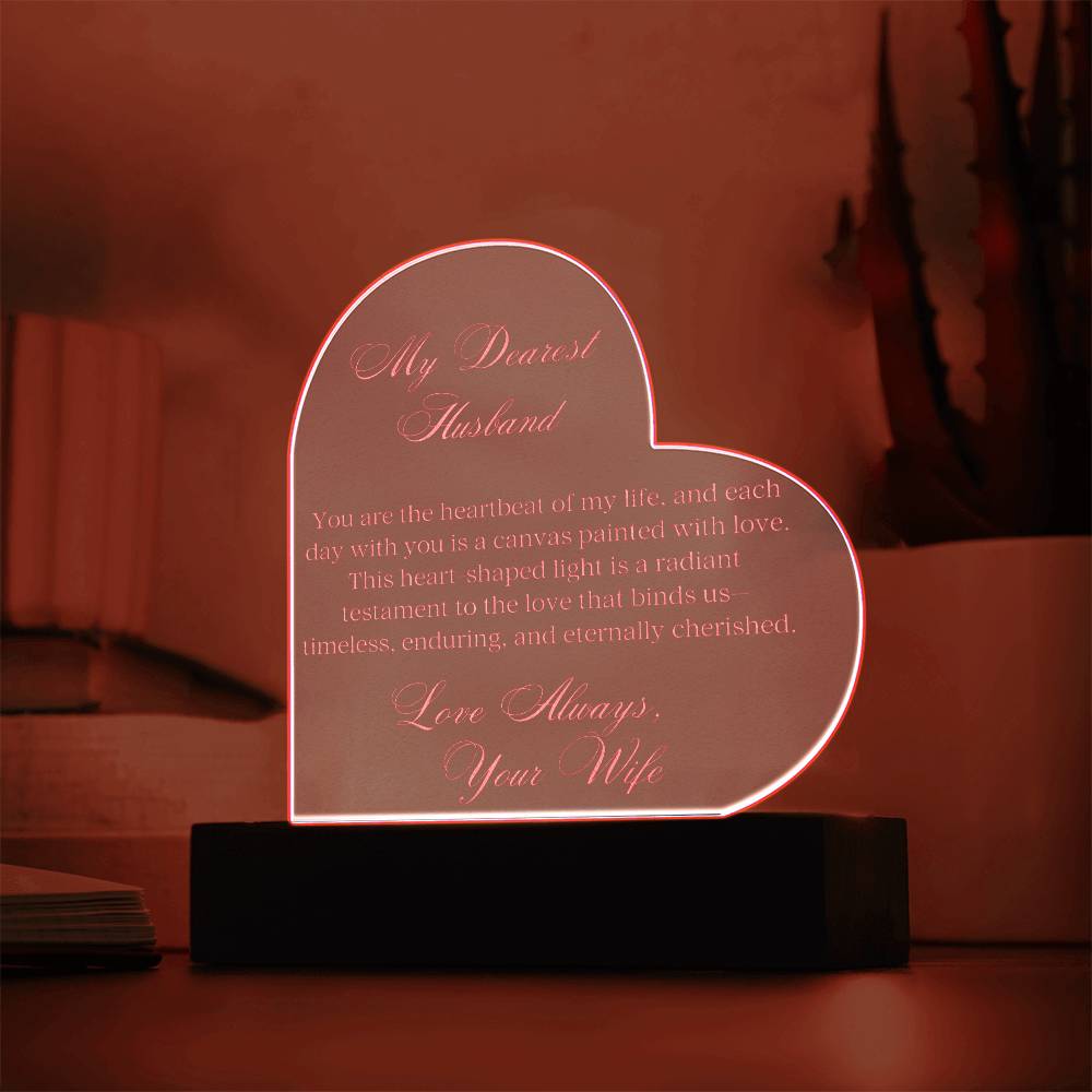 To My Dearest Husband Engraved Acrylic Plaque - Carbone's Marketplace