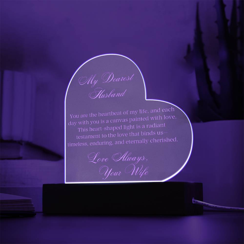 To My Dearest Husband Engraved Acrylic Plaque - Carbone's Marketplace