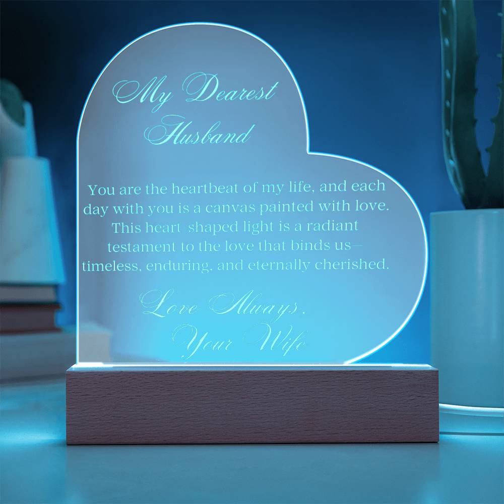 To My Dearest Husband Engraved Acrylic Plaque - Carbone's Marketplace