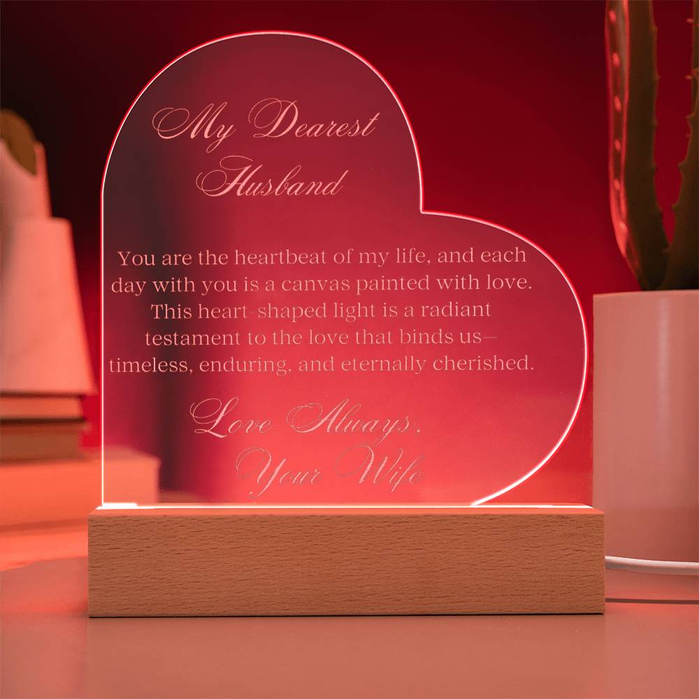 To My Dearest Husband Engraved Acrylic Plaque - Carbone's Marketplace