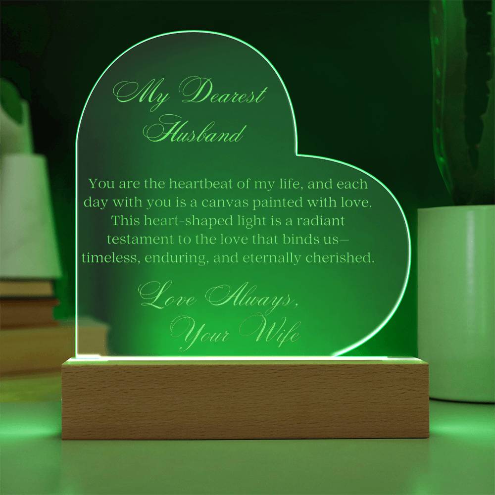 To My Dearest Husband Engraved Acrylic Plaque - Carbone's Marketplace