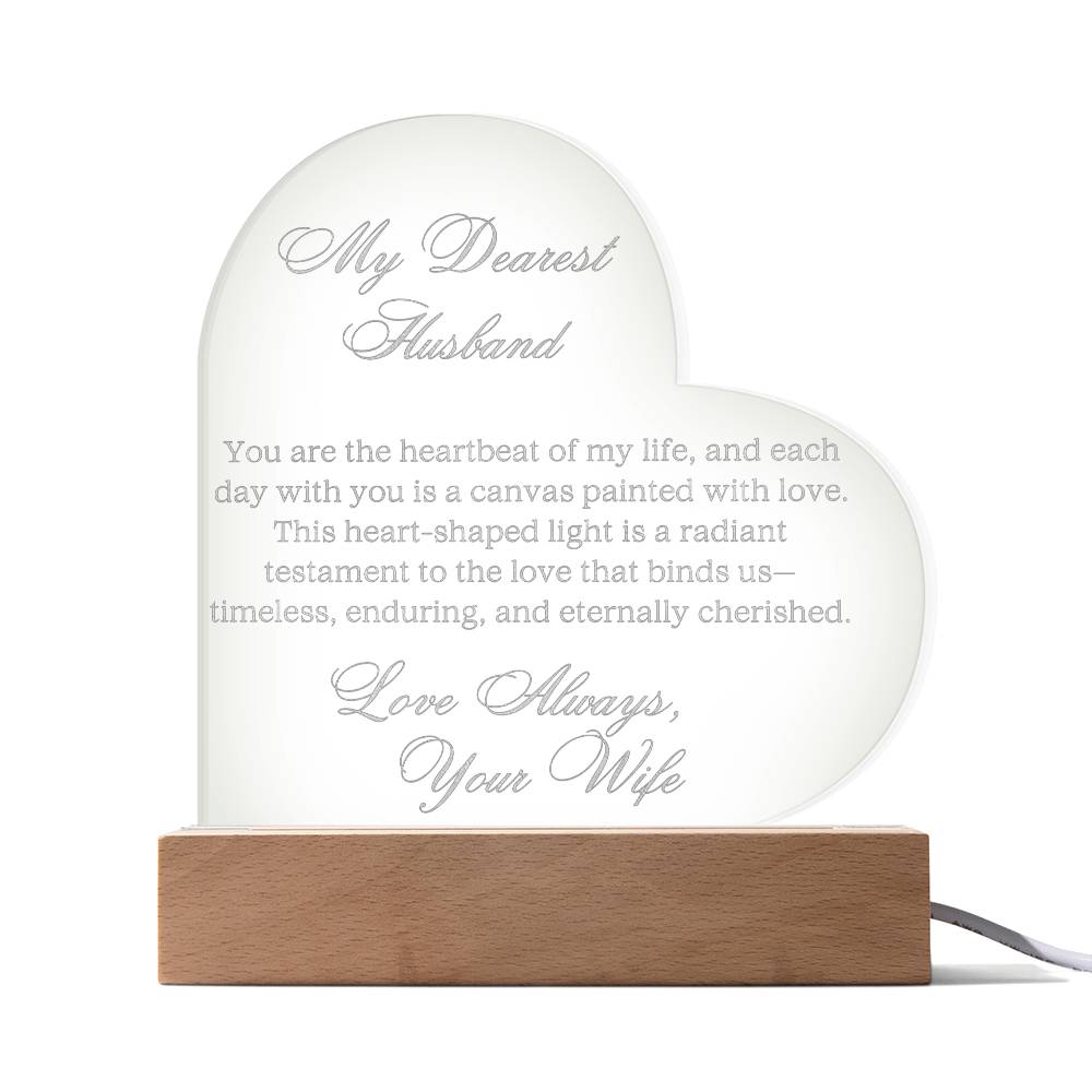 To My Dearest Husband Engraved Acrylic Plaque - Carbone's Marketplace