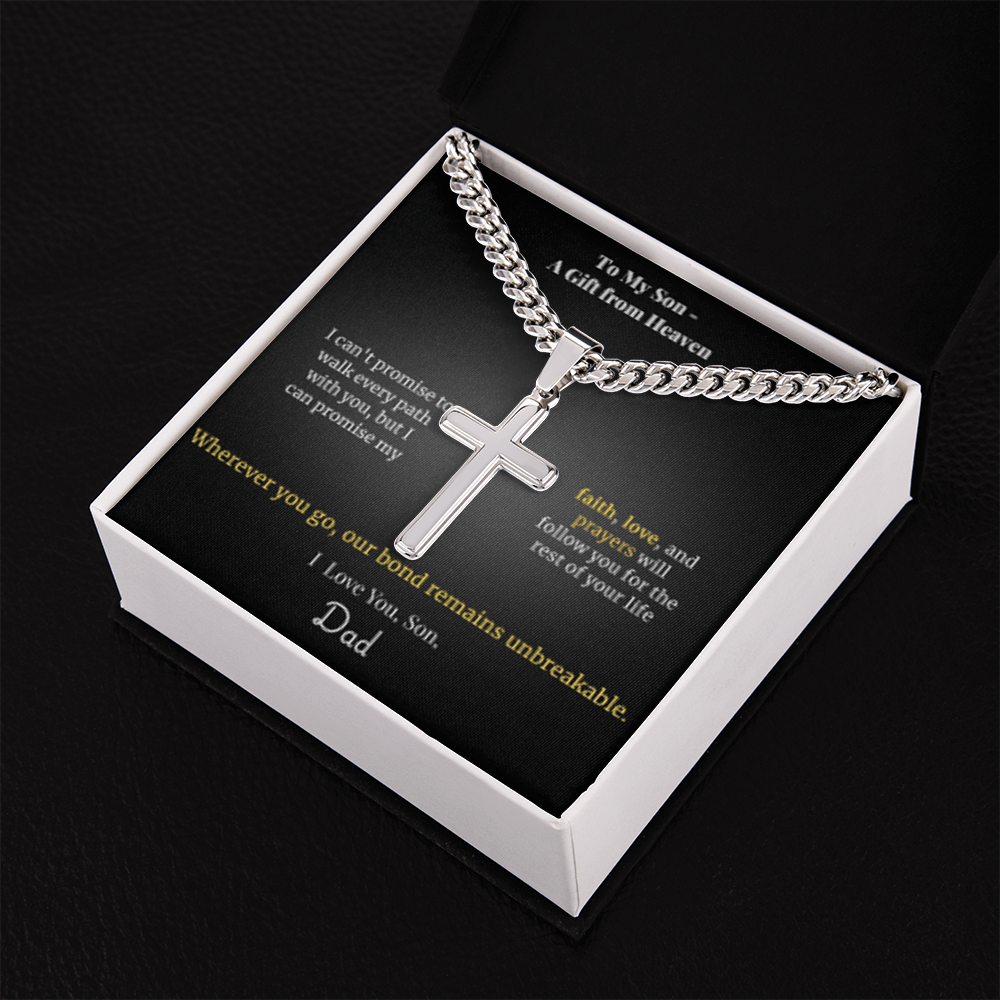 To My Son – A Gift from Heaven Cross Necklace - Carbone's Marketplace