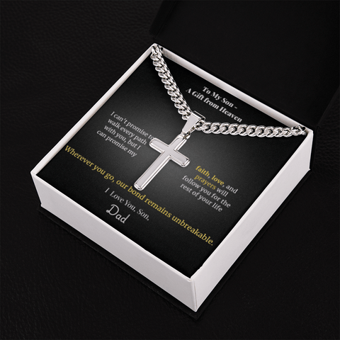To My Son – A Gift from Heaven Cross Necklace - Carbone's Marketplace