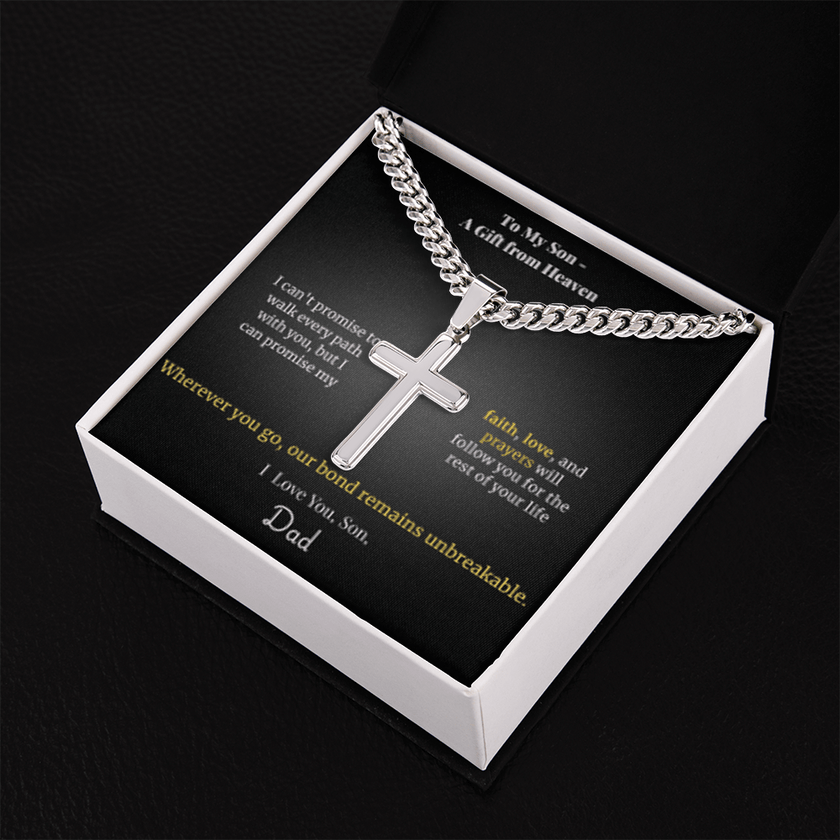 To My Son – A Gift from Heaven Cross Necklace - Carbone's Marketplace