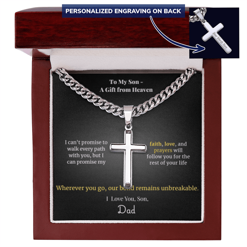 To My Son – A Gift from Heaven Cross Necklace - Carbone's Marketplace