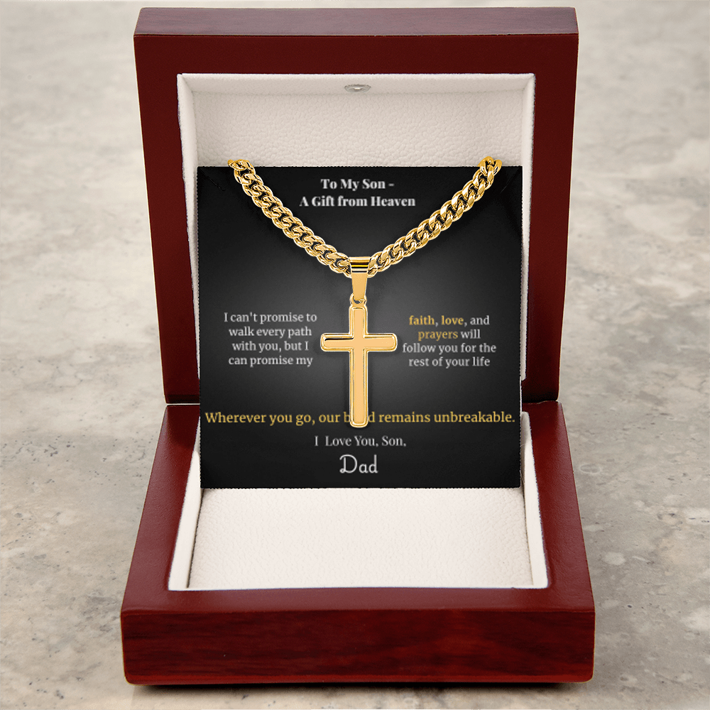To My Son – A Gift from Heaven Cross Necklace - Carbone's Marketplace
