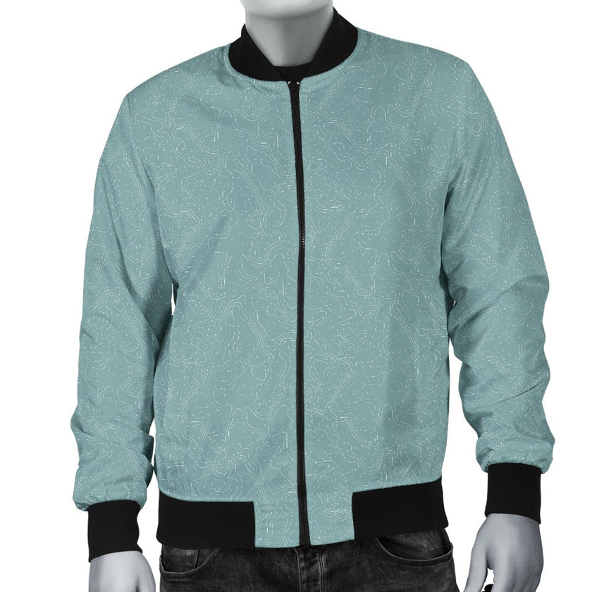 Topographic Men's Bomber Jacket - Carbone's Marketplace