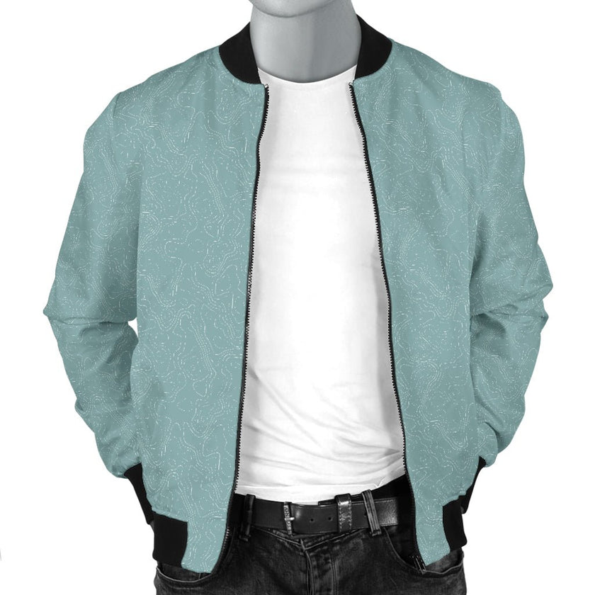 Topographic Men's Bomber Jacket - Carbone's Marketplace