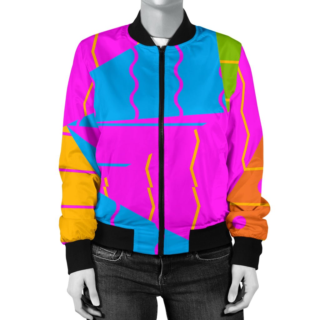 Triangles And Lines Women's Bomber Jacket - Carbone's Marketplace