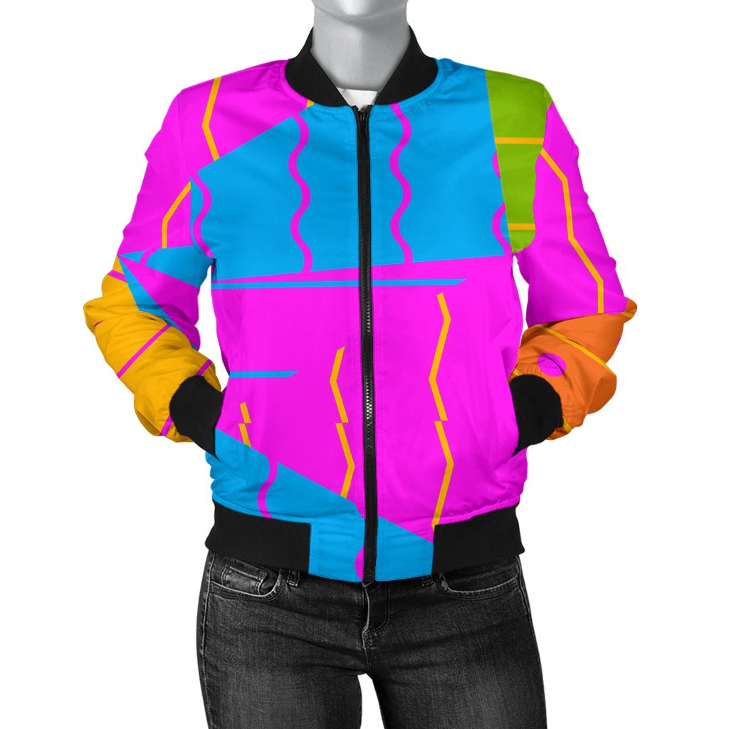 Triangles And Lines Women's Bomber Jacket - Carbone's Marketplace