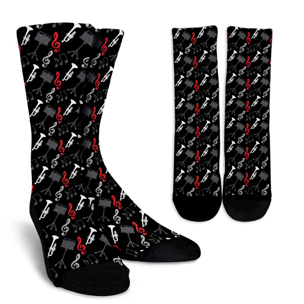 Trumpet & Clefs Music Crew Socks - Carbone's Marketplace