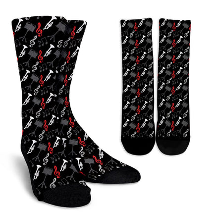 Trumpet & Clefs Music Crew Socks - Carbone's Marketplace