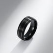 Tungsten Gold Ring Striped Tungsten Steel Brushed Jewelry - Carbone's Marketplace