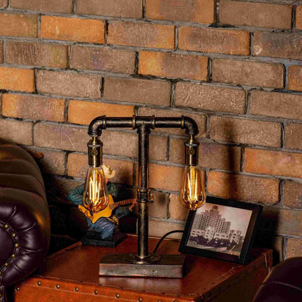 Twilight Steampunk Handmade Vintage Adjustable Pipe Lamp - Carbone's Marketplace