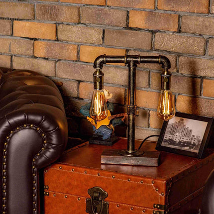 Twilight Steampunk Handmade Vintage Adjustable Pipe Lamp - Carbone's Marketplace