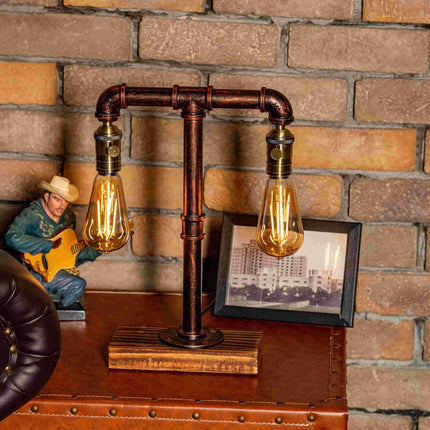 Twilight Steampunk Handmade Vintage Adjustable Pipe Lamp - Carbone's Marketplace