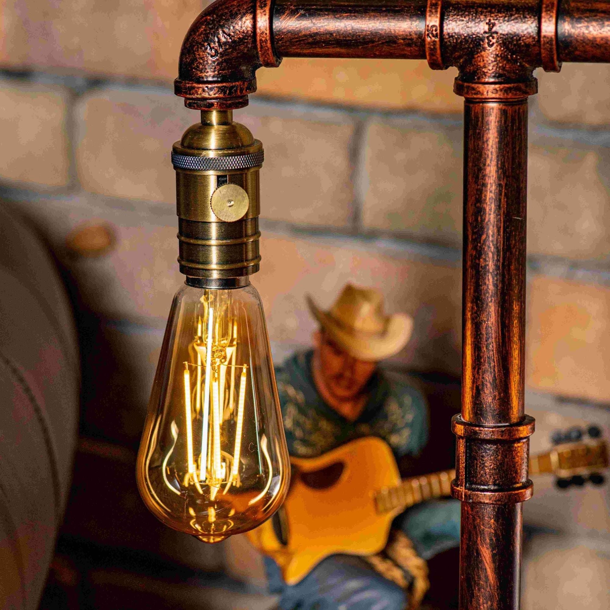 Twilight Steampunk Handmade Vintage Adjustable Pipe Lamp - Carbone's Marketplace