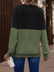 Two - Tone Crisscross Detail Sweatshirt - Carbone's Marketplace