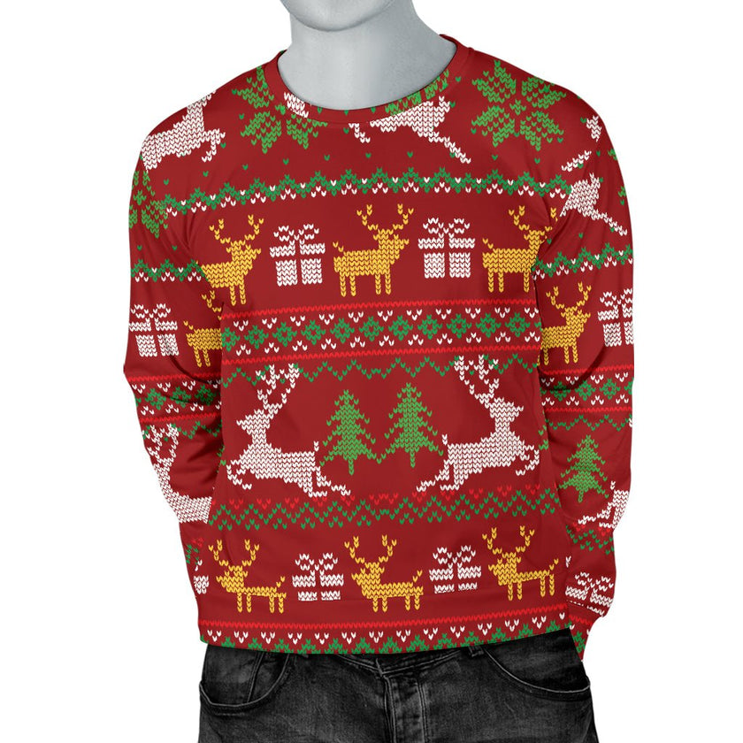 Ugly Christmas Red Yellow Green Men's Sweater - Carbone's Marketplace