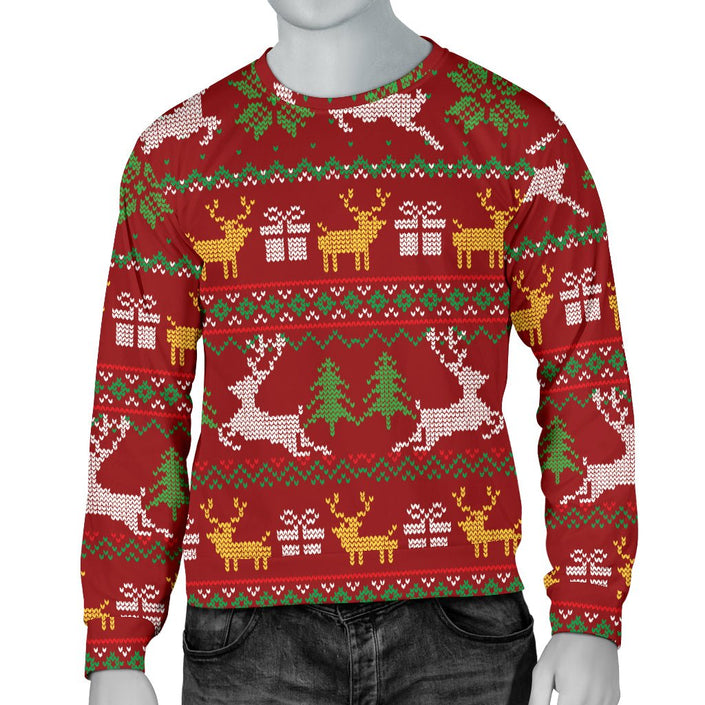 Ugly Christmas Red Yellow Green Men's Sweater - Carbone's Marketplace