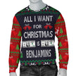 Ugly Christmas Sweater All I Want is Benjamins for Men - Carbone's Marketplace