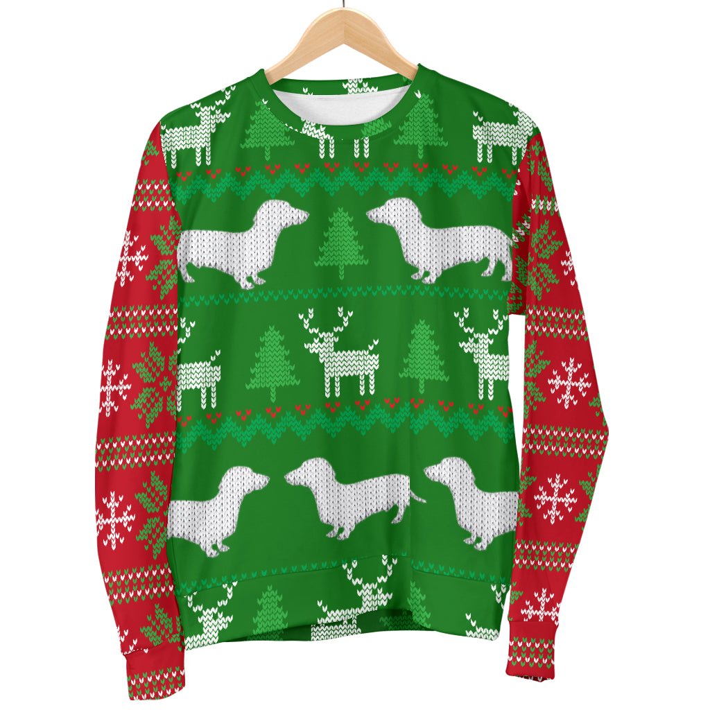 Ugly Christmas Sweater For Men With Dachshund Dogs - Carbone's Marketplace