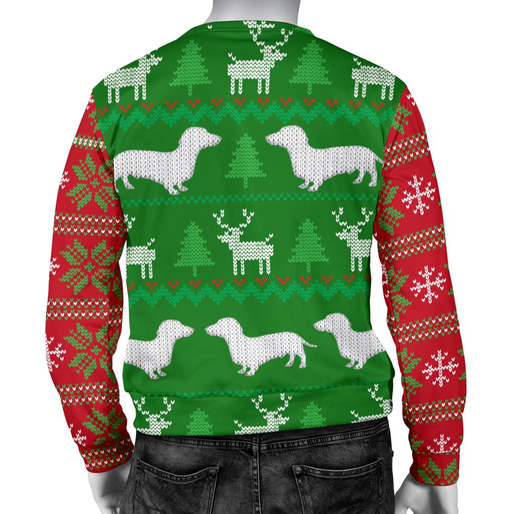 Ugly Christmas Sweater For Men With Dachshund Dogs - Carbone's Marketplace