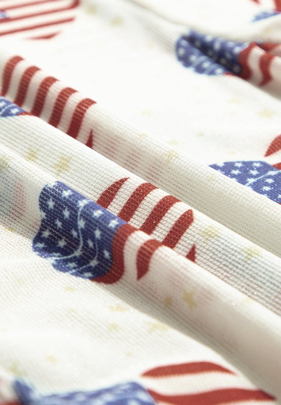 US Flag Heart Mock Neck Long Sleeve Bodysuit - Carbone's Marketplace