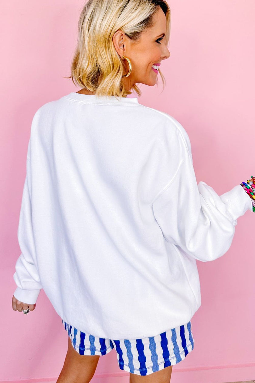 US Flag Round Neck Long Sleeve Sweatshirt - Carbone's Marketplace