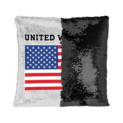 USA Flag Sequin Pillow Case - Patriotic Pillow Case - Trendy Pillowcase - Carbone's Marketplace