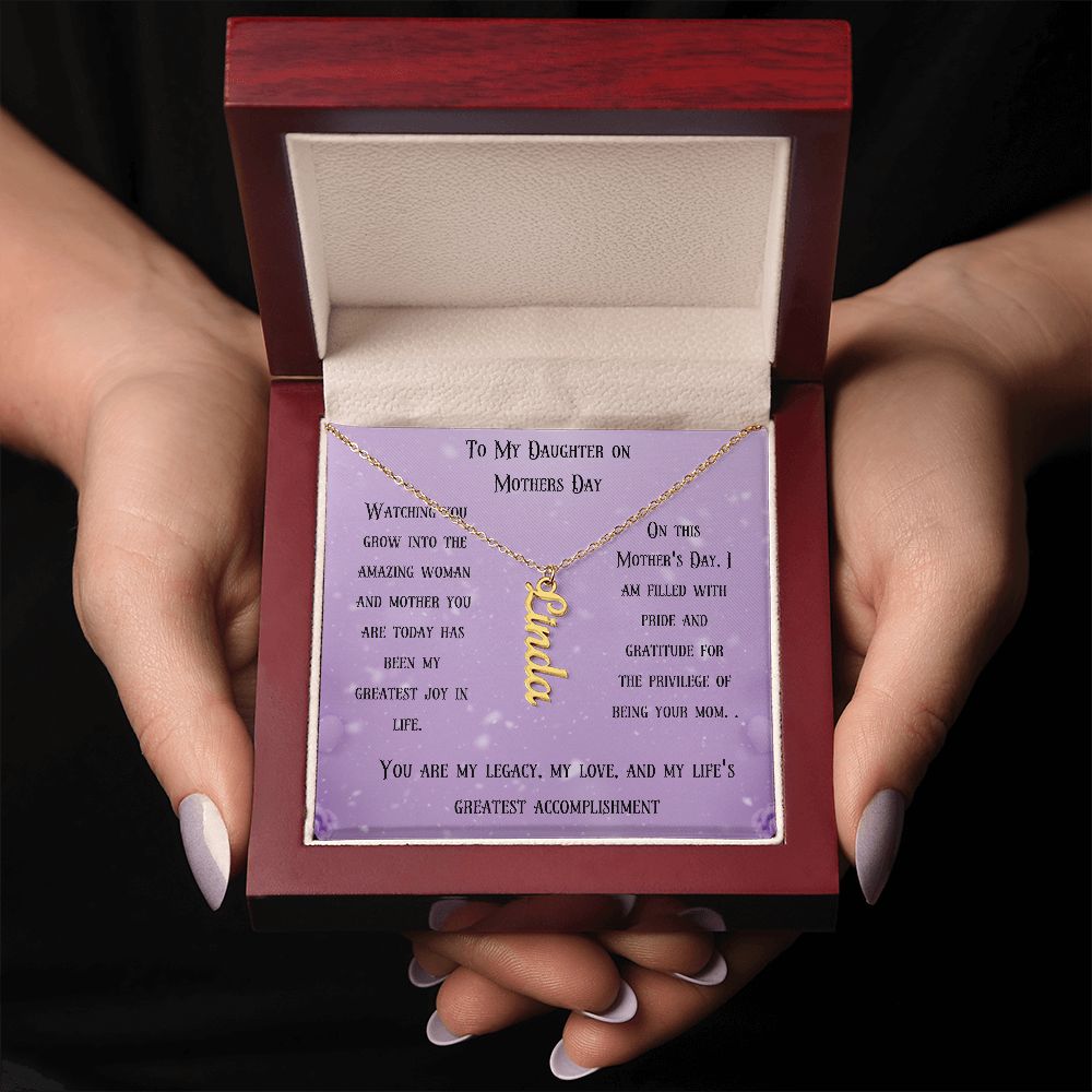 Vertical Name Necklace - Carbone's Marketplace