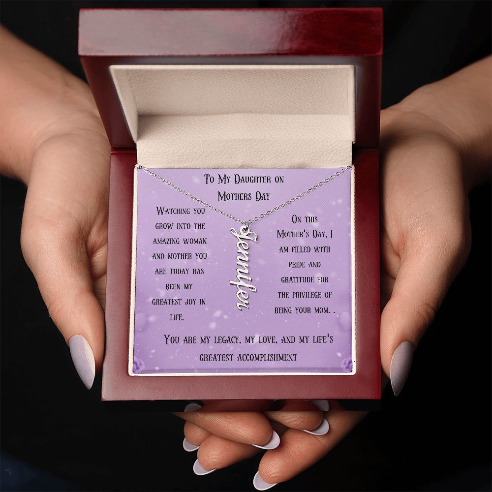 Vertical Name Necklace - Carbone's Marketplace