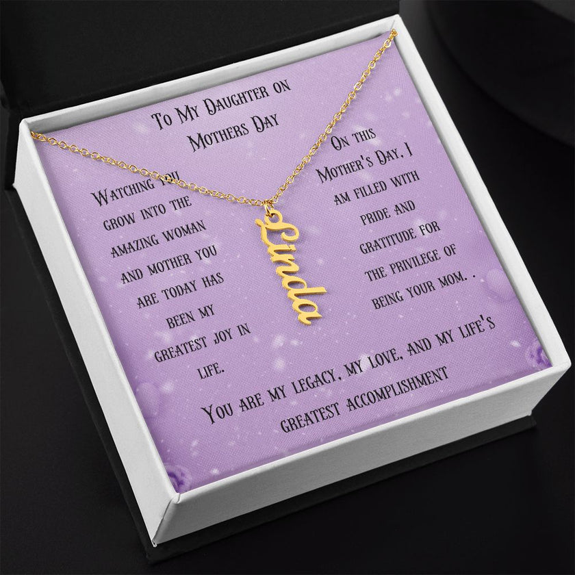 Vertical Name Necklace - Carbone's Marketplace