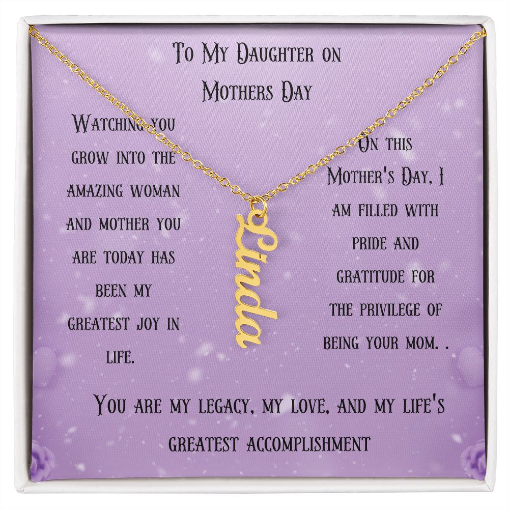 Vertical Name Necklace - Carbone's Marketplace