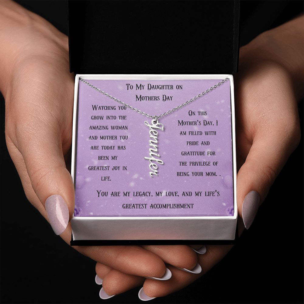 Vertical Name Necklace - Carbone's Marketplace