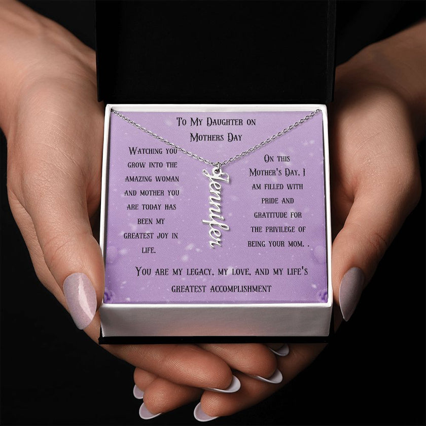 Vertical Name Necklace - Carbone's Marketplace