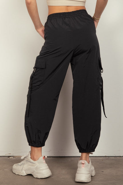 VERY J Elastic Waist Woven Cargo Pants - Carbone's Marketplace