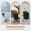 VEVOR Stair Climbing Cart 50L Foldable Shopping Cart w/ Waterproof Bag & Seat - Carbone's Marketplace